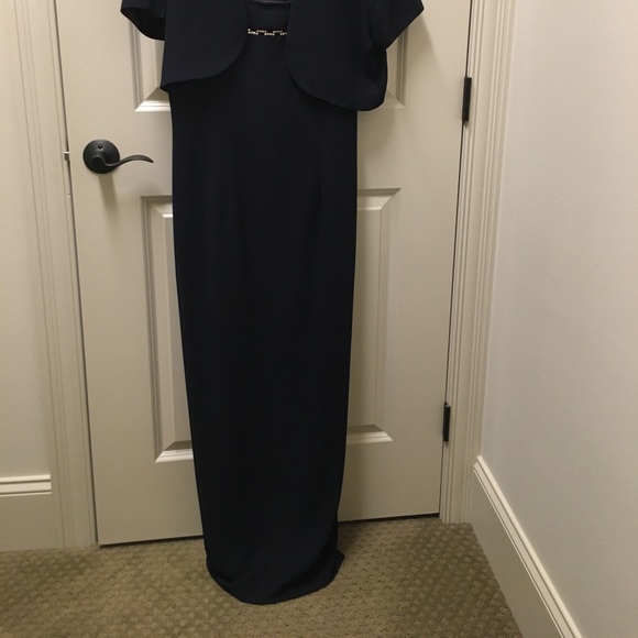Afterdark Navy Blue Evening Dress w/Jacket, Size 8 - Picture 3 of 3